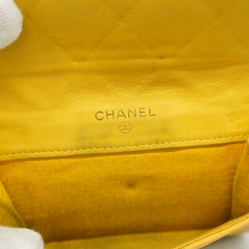 【6ae5157-k】シャネル 財布 ビコローレ キャビアスキン イエロー ゴールド金具【中古】レディース