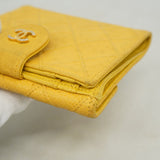 【6ae5157-k】シャネル 財布 ビコローレ キャビアスキン イエロー ゴールド金具【中古】レディース