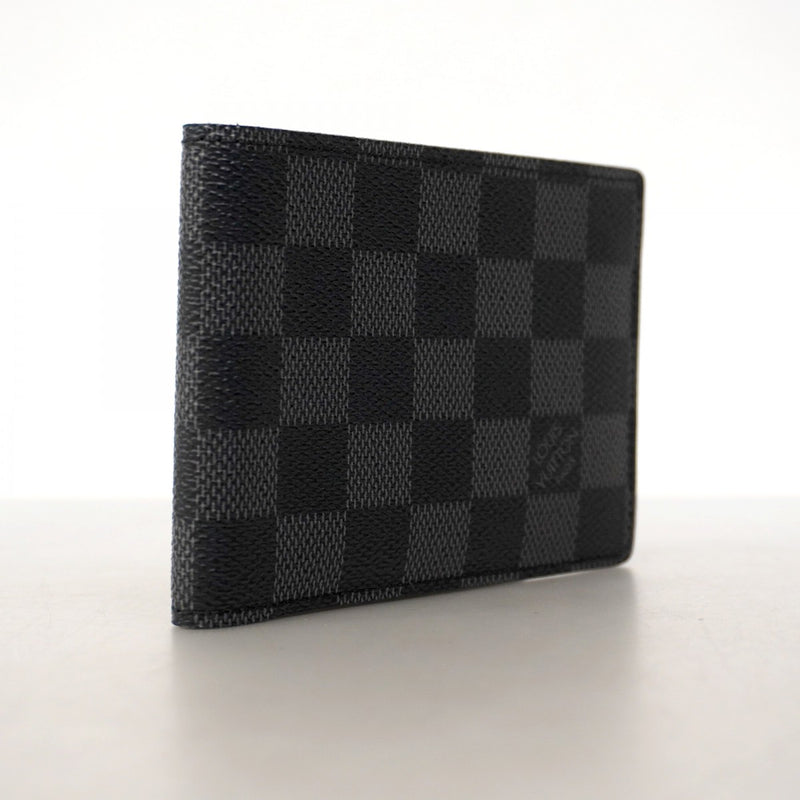 【6ae5175-k】ルイヴィトン 札入れ ダミエ・グラフィット ポルトフォイユミュルティプル N62663 ブラック グレー【中古】メンズ