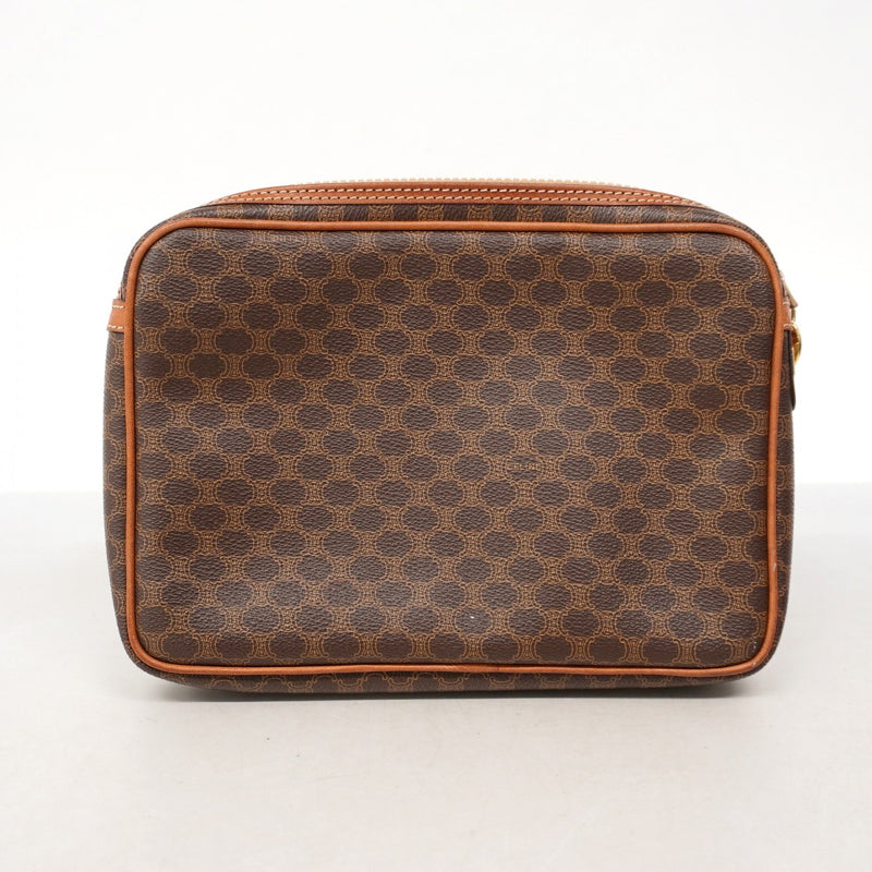 【6ae5177-k】セリーヌ クラッチバッグ マカダム PVC ブラウン ゴールド金具【中古】メンズ