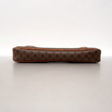 【6ae5177-k】セリーヌ クラッチバッグ マカダム PVC ブラウン ゴールド金具【中古】メンズ