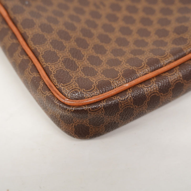 【6ae5177-k】セリーヌ クラッチバッグ マカダム PVC ブラウン ゴールド金具【中古】メンズ