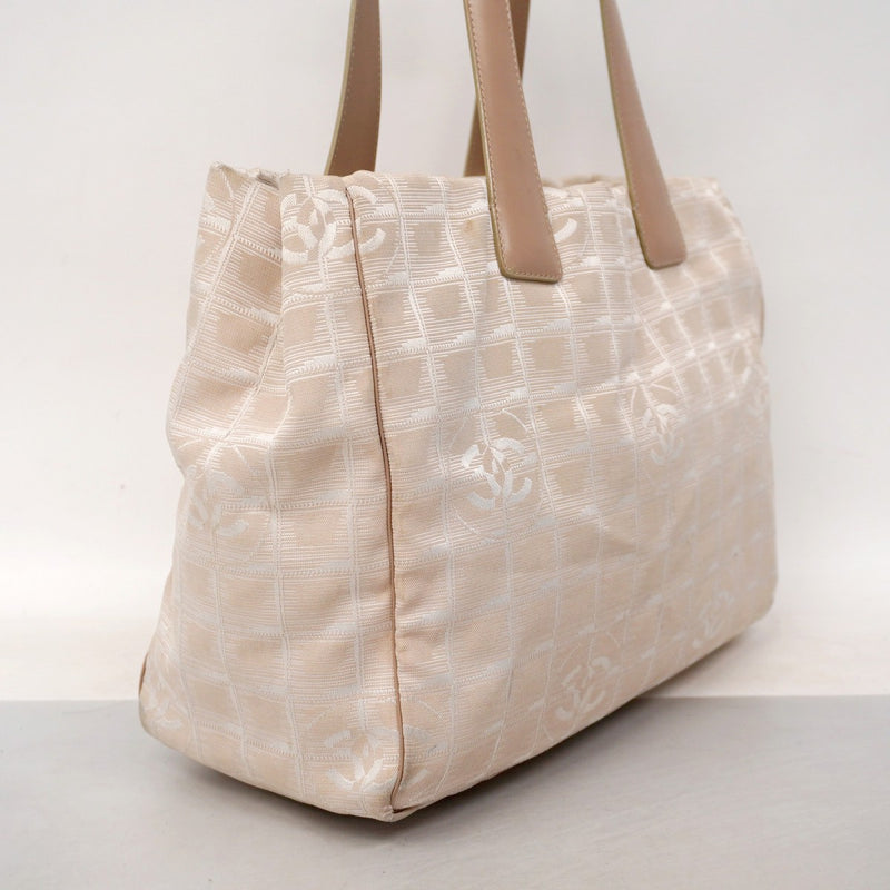 【6ae5178-k】シャネル トートバッグ ニュートラベル ナイロン ベージュ シャンパンゴールド金具【中古】レディース