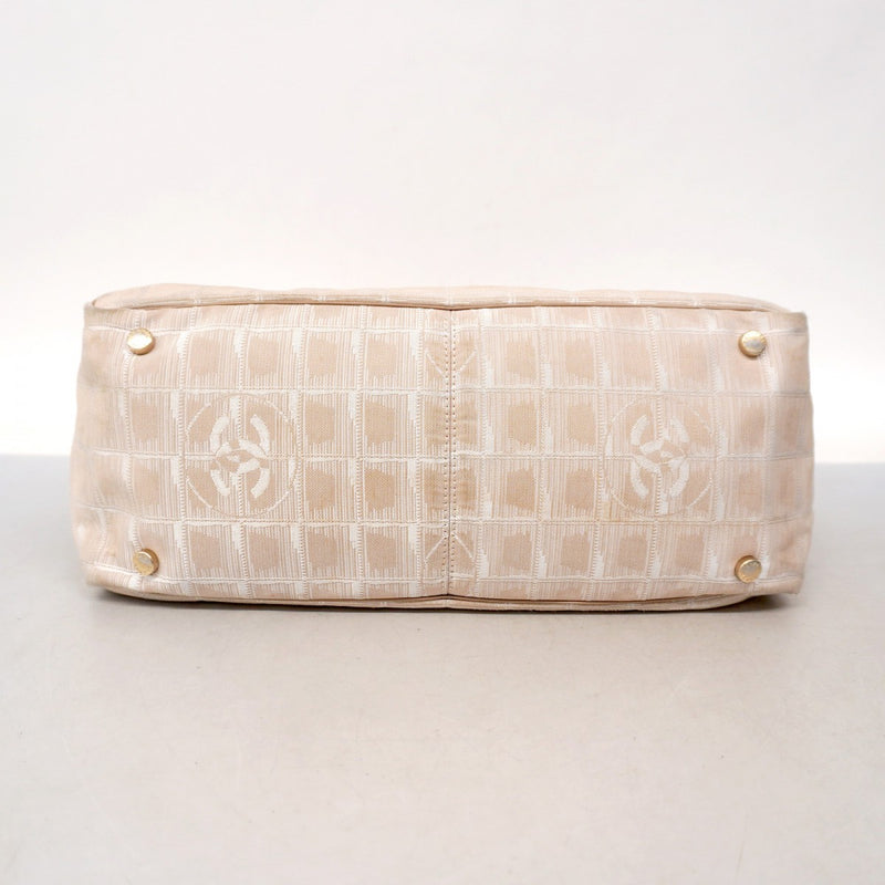 【6ae5178-k】シャネル トートバッグ ニュートラベル ナイロン ベージュ シャンパンゴールド金具【中古】レディース