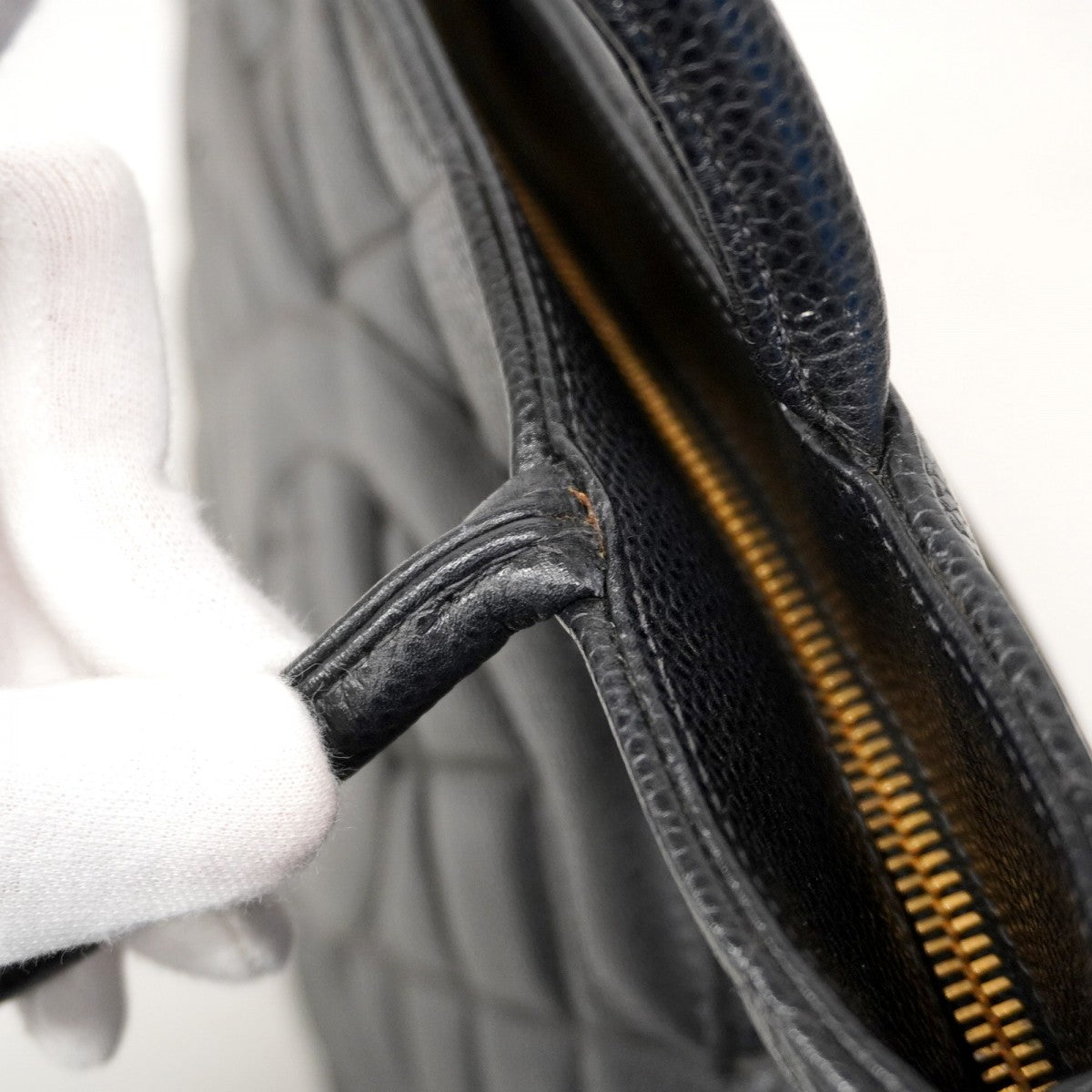 【6ae5180-k】シャネル トートバッグ 復刻トート キャビアスキン ブラック ゴールド金具【中古】レディース