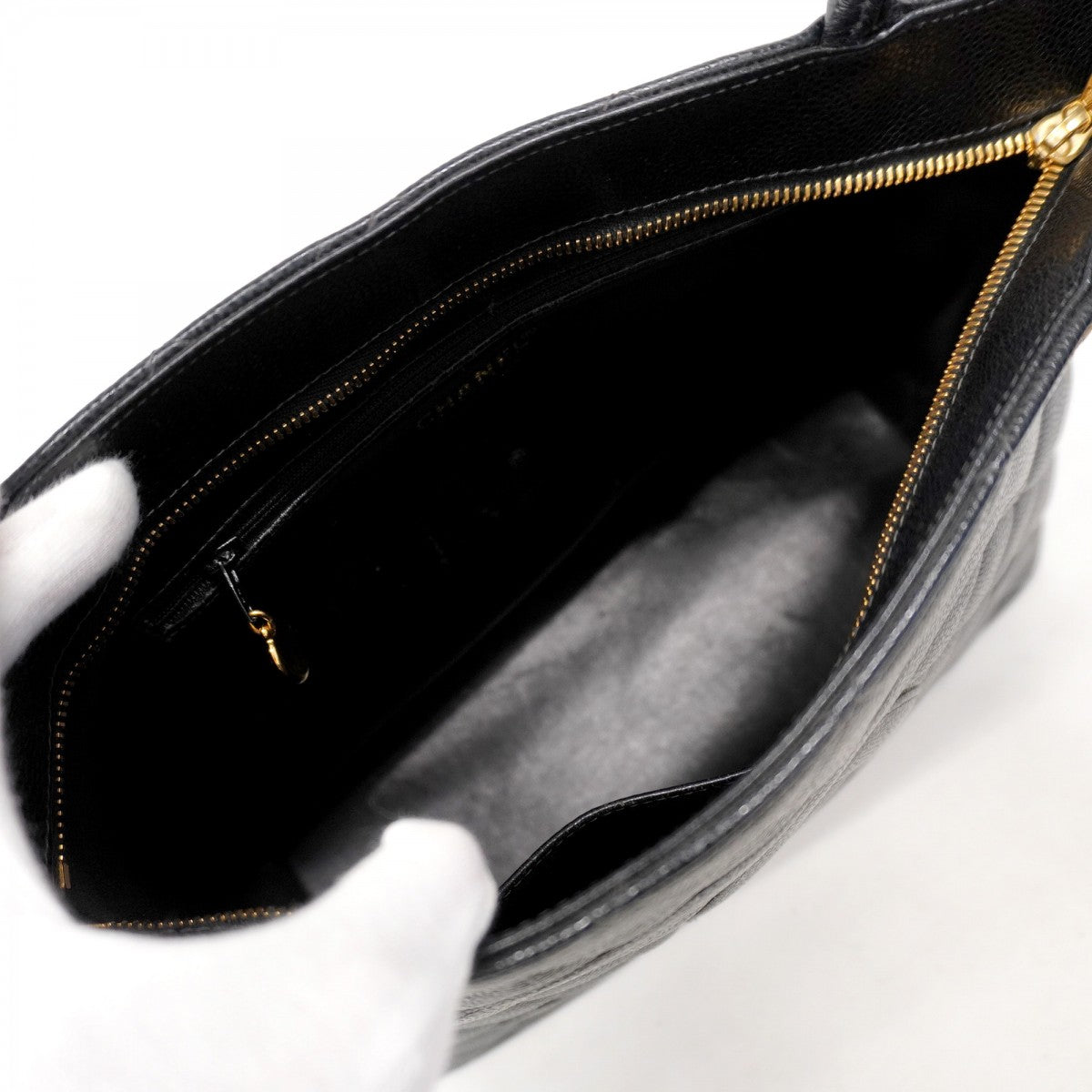 【6ae5180-k】シャネル トートバッグ 復刻トート キャビアスキン ブラック ゴールド金具【中古】レディース