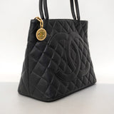 【6ae5180-k】シャネル トートバッグ 復刻トート キャビアスキン ブラック ゴールド金具【中古】レディース