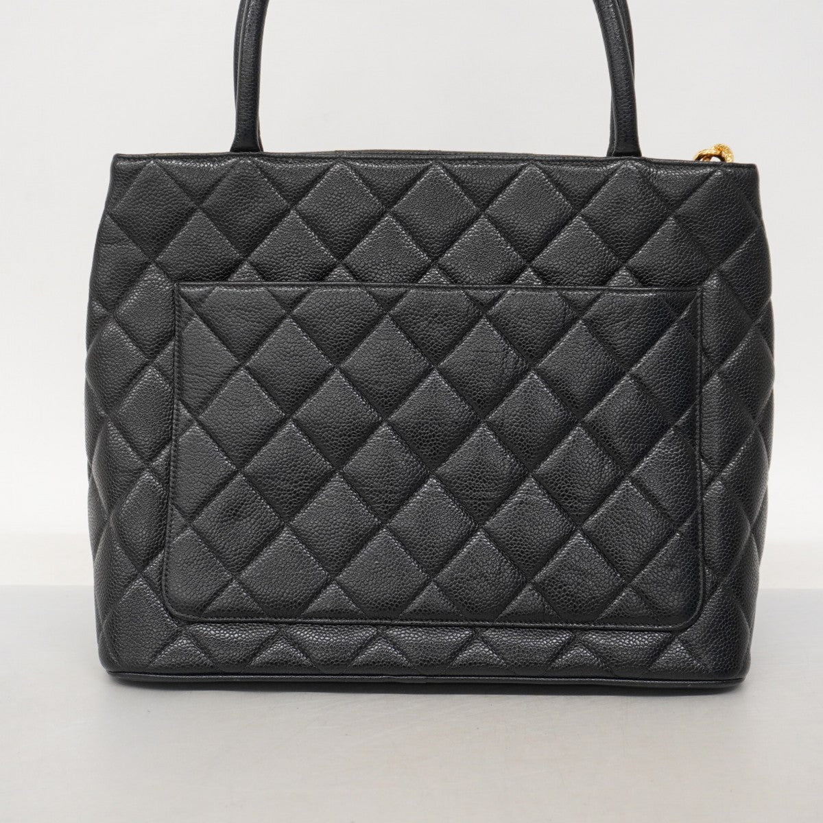 【6ae5180-k】シャネル トートバッグ 復刻トート キャビアスキン ブラック ゴールド金具【中古】レディース