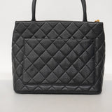 【6ae5180-k】シャネル トートバッグ 復刻トート キャビアスキン ブラック ゴールド金具【中古】レディース