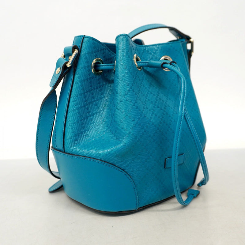 【6ae5181-k】グッチ ショルダーバッグ ディアマンテ 354229 レザー ブルー シャンパンゴールド金具【中古】レディース