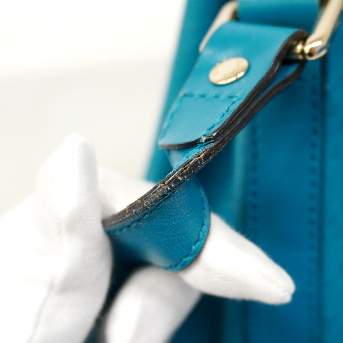 【6ae5181-k】グッチ ショルダーバッグ ディアマンテ 354229 レザー ブルー シャンパンゴールド金具【中古】レディース