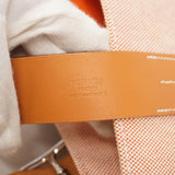 【6ae5200】エルメス トートバッグ エトリヴィエール キャンバス オレンジ シルバー金具 □R刻印【中古】レディース