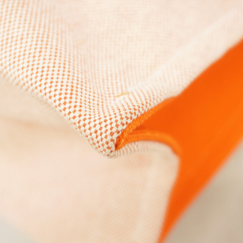 【6ae5200】エルメス トートバッグ エトリヴィエール キャンバス オレンジ シルバー金具 □R刻印【中古】レディース