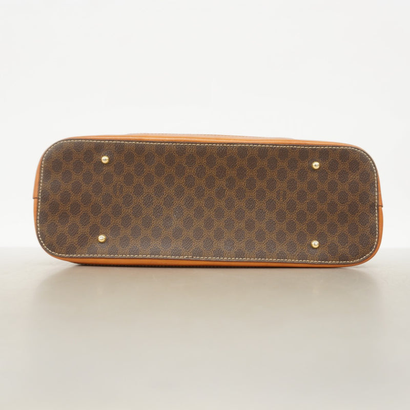 【6ae5202】セリーヌ ハンドバッグ マカダム PVC ブラウン ゴールド金具【中古】レディース