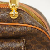 【6ae5202】セリーヌ ハンドバッグ マカダム PVC ブラウン ゴールド金具【中古】レディース