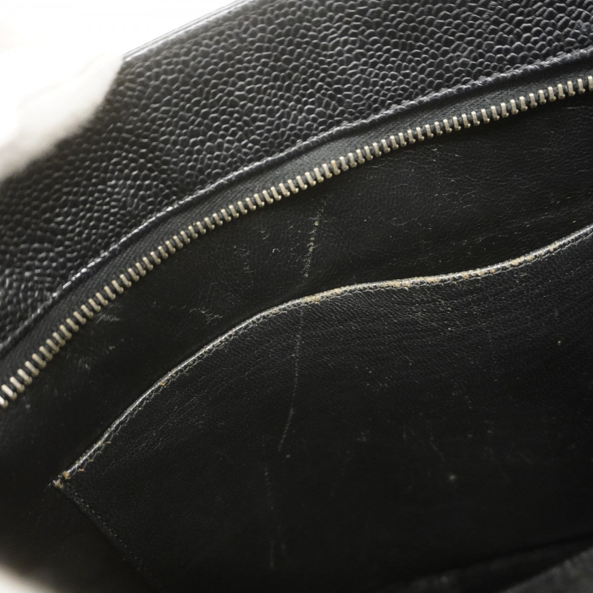 【6ae5209】シャネル トートバッグ 復刻トート キャビアスキン ブラック シルバー金具【中古】レディース