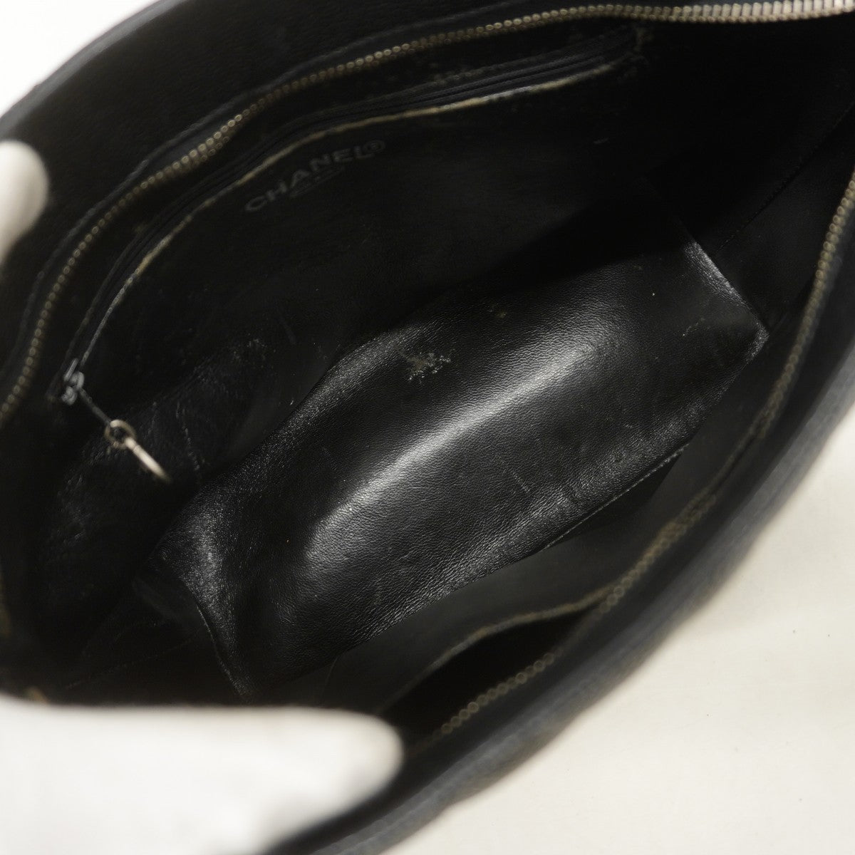 【6ae5209】シャネル トートバッグ 復刻トート キャビアスキン ブラック シルバー金具【中古】レディース