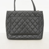 【6ae5209】シャネル トートバッグ 復刻トート キャビアスキン ブラック シルバー金具【中古】レディース