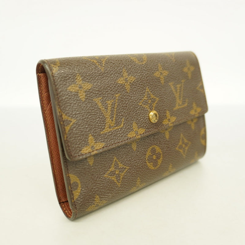 ルイヴィトン ポルトトレゾール エテュイ パピエ ダミエ 三つ折り ブラウン 美品】ルイヴィトン ダミエ エベヌ ポルトトレゾール エテュイ パピエ