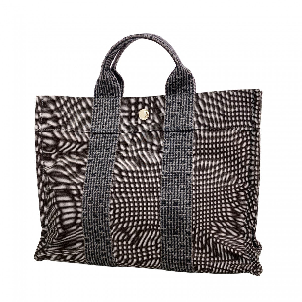 【6ae5569-k】エルメス トートバッグ エールラインPM キャンバス グレー シルバー金具【中古】メンズ レディース ユニセックス