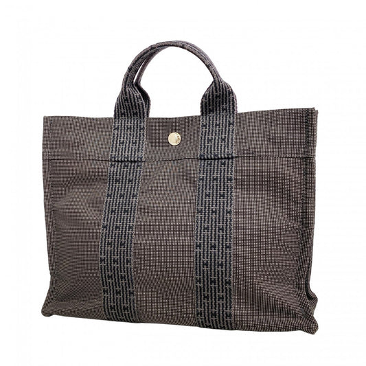 【6ae5569-k】エルメス トートバッグ エールラインPM キャンバス グレー シルバー金具【中古】メンズ レディース ユニセックス