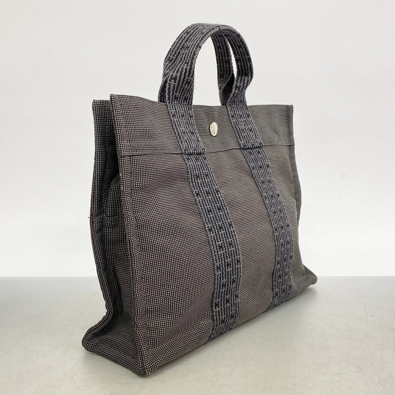 【6ae5569-k】エルメス トートバッグ エールラインPM キャンバス グレー シルバー金具【中古】メンズ レディース ユニセックス