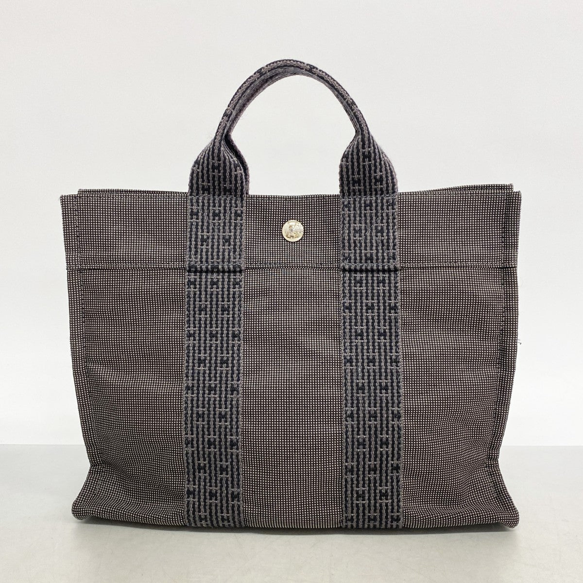 【6ae5569-k】エルメス トートバッグ エールラインPM キャンバス グレー シルバー金具【中古】メンズ レディース ユニセックス