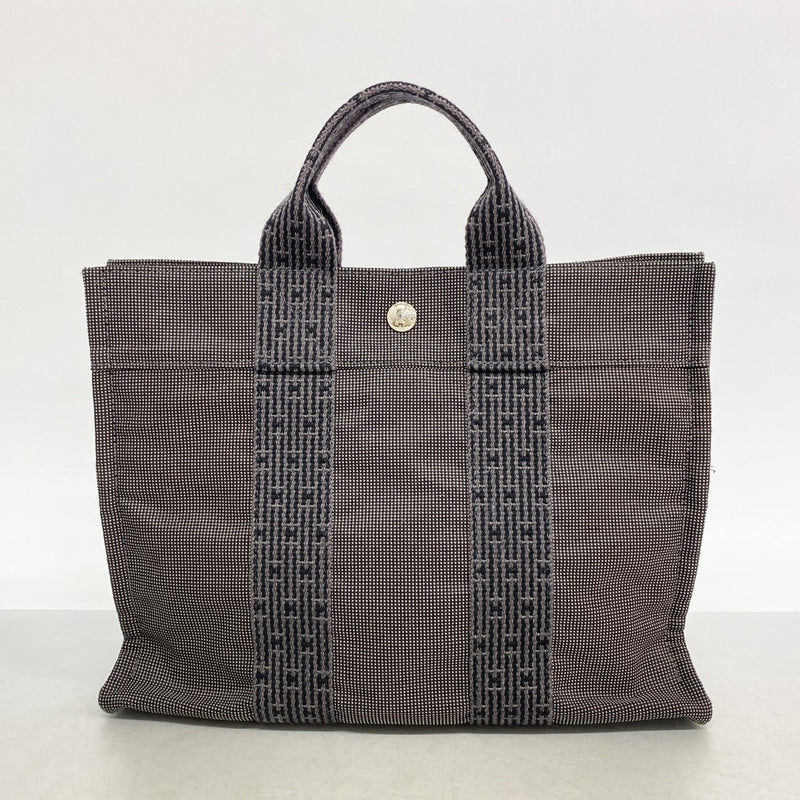 【6ae5569-k】エルメス トートバッグ エールラインPM キャンバス グレー シルバー金具【中古】メンズ レディース ユニセックス