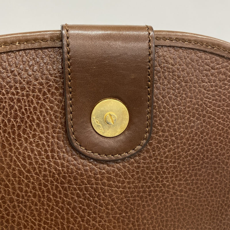 【6ae5570-k】セリーヌ ショルダーバッグ レザー ブラウン ゴールド金具【中古】レディース