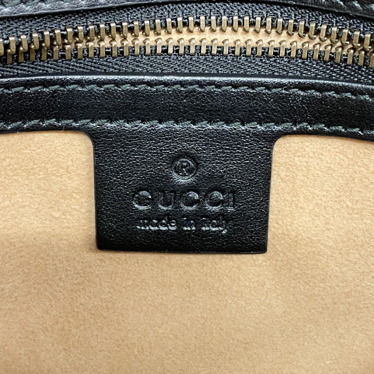 【6ae5571-k】グッチ ショルダーバッグ GGマーモント 443497 レザー ブラック ゴールド金具【中古】レディース