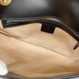 【6ae5571-k】グッチ ショルダーバッグ GGマーモント 443497 レザー ブラック ゴールド金具【中古】レディース