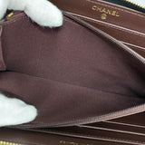 【6ae5572-k】シャネル 長財布 マトラッセ キャビアスキン ブラック ゴールド金具【中古】レディース
