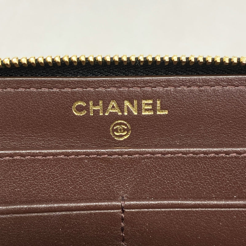 【6ae5572-k】シャネル 長財布 マトラッセ キャビアスキン ブラック ゴールド金具【中古】レディース