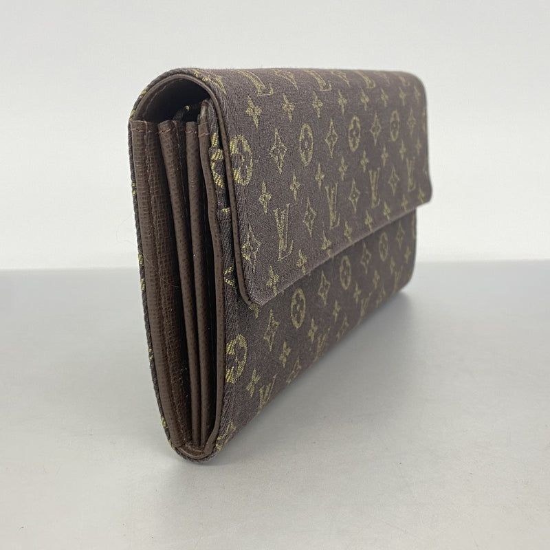 【6ae5588】ルイヴィトン 長財布 モノグラム・ミニラン ポルトフォイユサラ M95234 エベヌ【中古】レディース