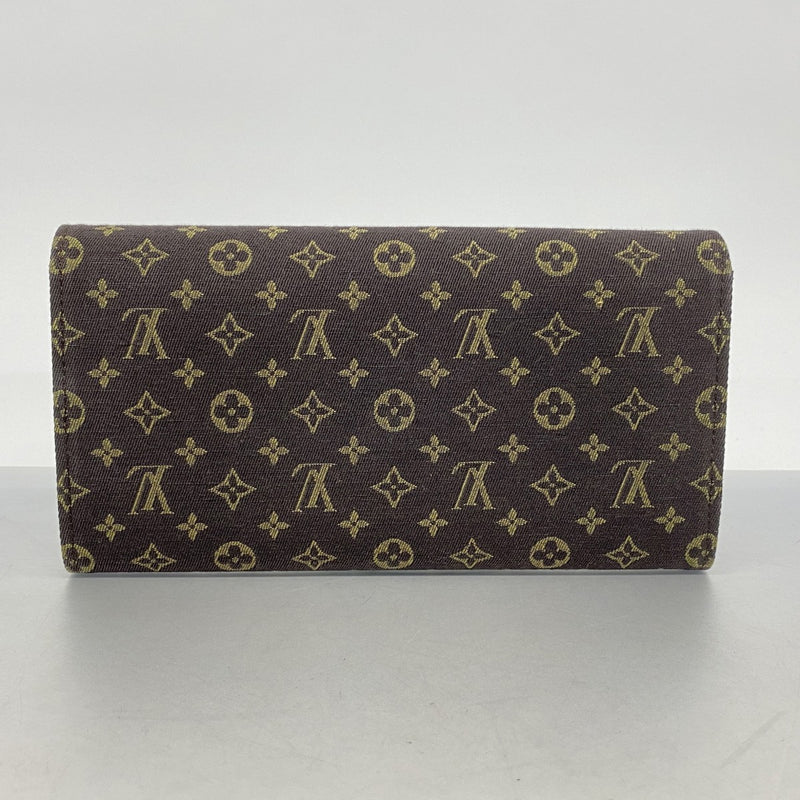 【6ae5588】ルイヴィトン 長財布 モノグラム・ミニラン ポルトフォイユサラ M95234 エベヌ【中古】レディース