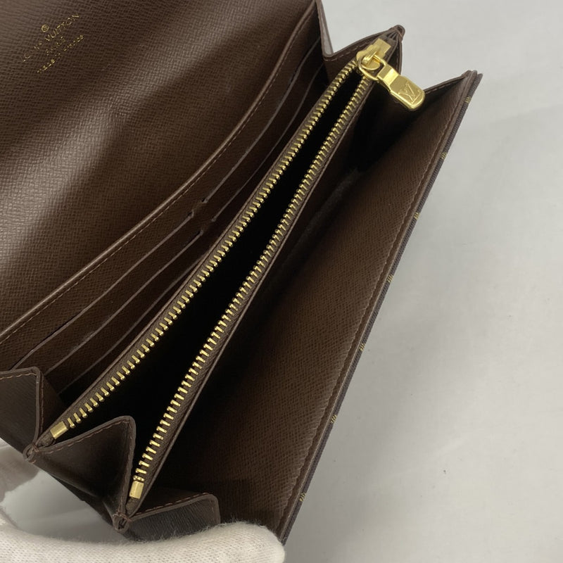 【6ae5588】ルイヴィトン 長財布 モノグラム・ミニラン ポルトフォイユサラ M95234 エベヌ【中古】レディース