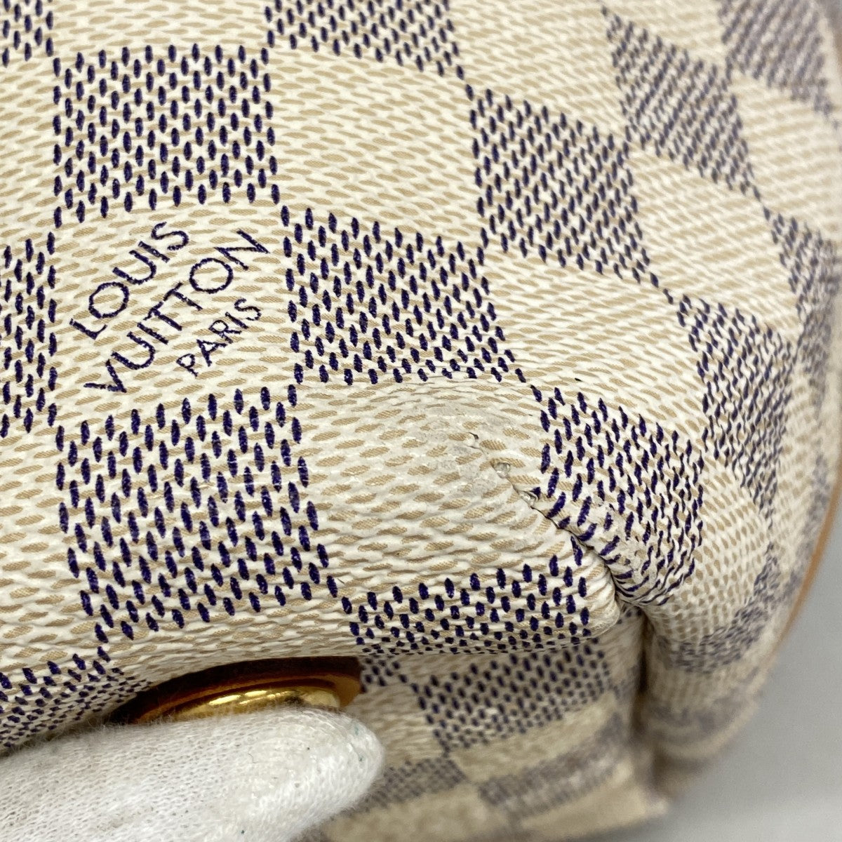 【6ae5609】ルイヴィトン トートバッグ ダミエ・アズール カバPM N41376 ホワイト【中古】レディース