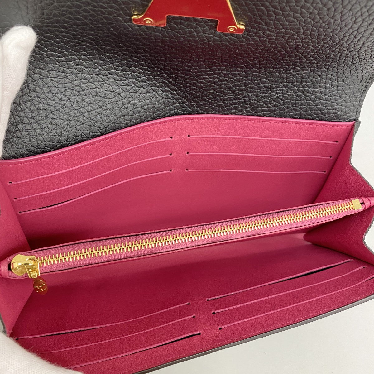 【6ae5610】ルイヴィトン 長財布 トリヨン ポルトフォイユカプシーヌ M61248 ノワール【中古】レディース