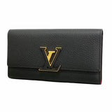 【6ae5610】ルイヴィトン 長財布 トリヨン ポルトフォイユカプシーヌ M61248 ノワール【中古】レディース