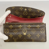 【6ae5612】ルイヴィトン 長財布 モノグラム ポルトフォイユエミリー M60136 ルージュ【中古】レディース