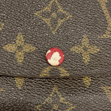 【6ae5612】ルイヴィトン 長財布 モノグラム ポルトフォイユエミリー M60136 ルージュ【中古】レディース