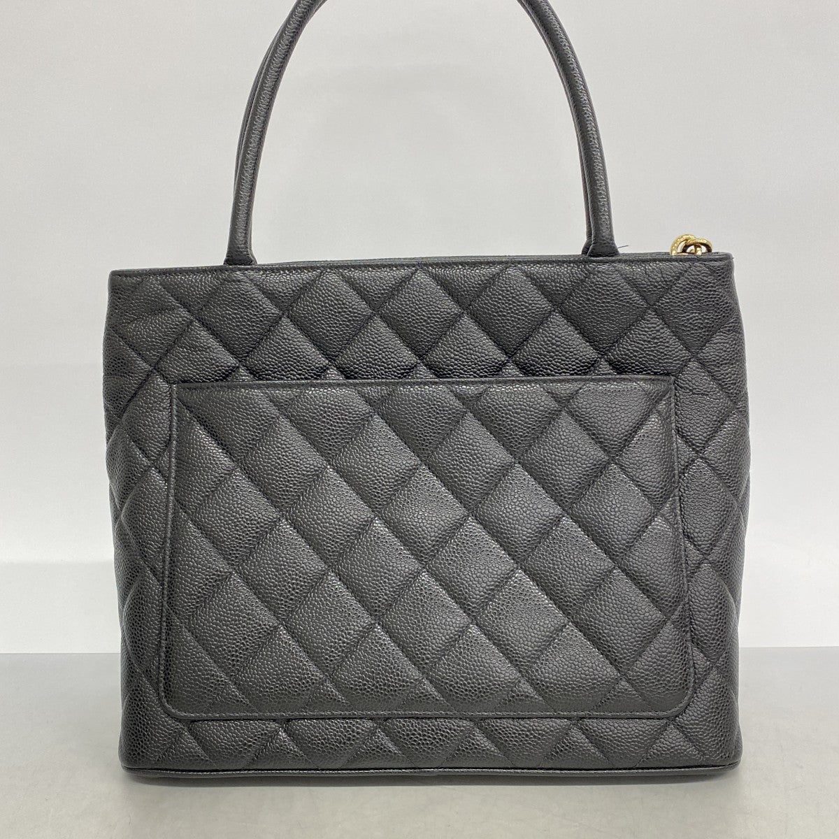 【6ae5613】シャネル トートバッグ 復刻トート キャビアスキン ブラック ゴールド金具【中古】レディース