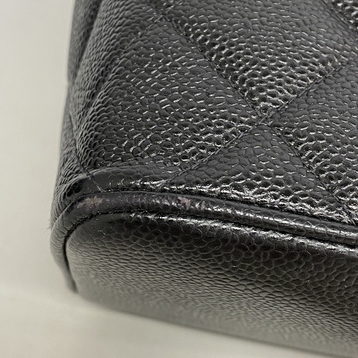 【6ae5613】シャネル トートバッグ 復刻トート キャビアスキン ブラック ゴールド金具【中古】レディース