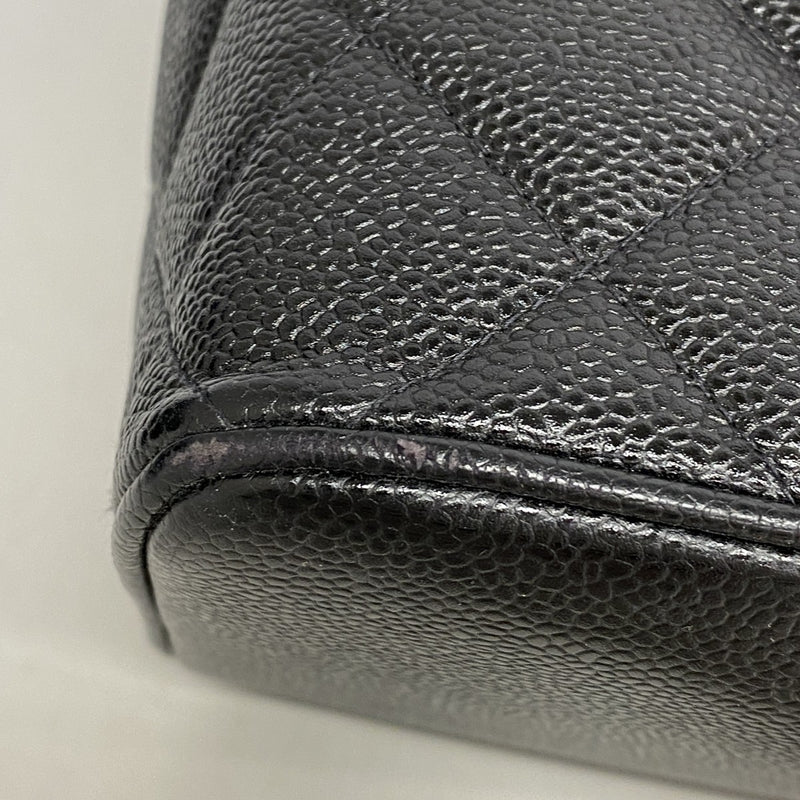 【6ae5613】シャネル トートバッグ 復刻トート キャビアスキン ブラック ゴールド金具【中古】レディース