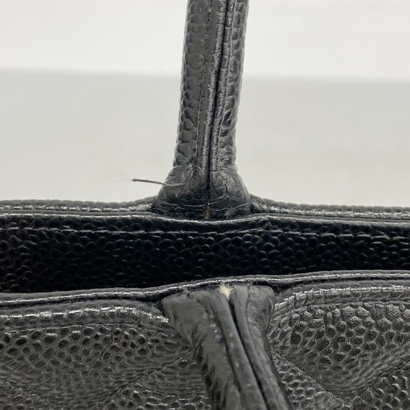 【6ae5613】シャネル トートバッグ 復刻トート キャビアスキン ブラック ゴールド金具【中古】レディース