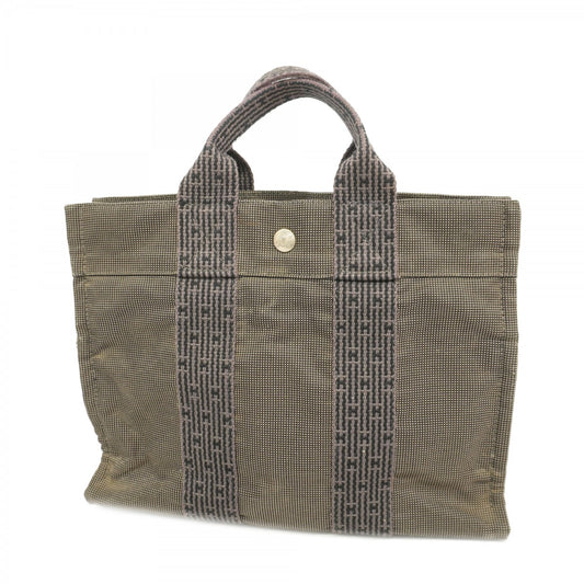 【6ae5615】エルメス トートバッグ エールラインPM キャンバス グレー シルバー金具【中古】メンズ レディース ユニセックス