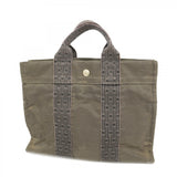 【6ae5615】エルメス トートバッグ エールラインPM キャンバス グレー シルバー金具【中古】メンズ レディース ユニセックス