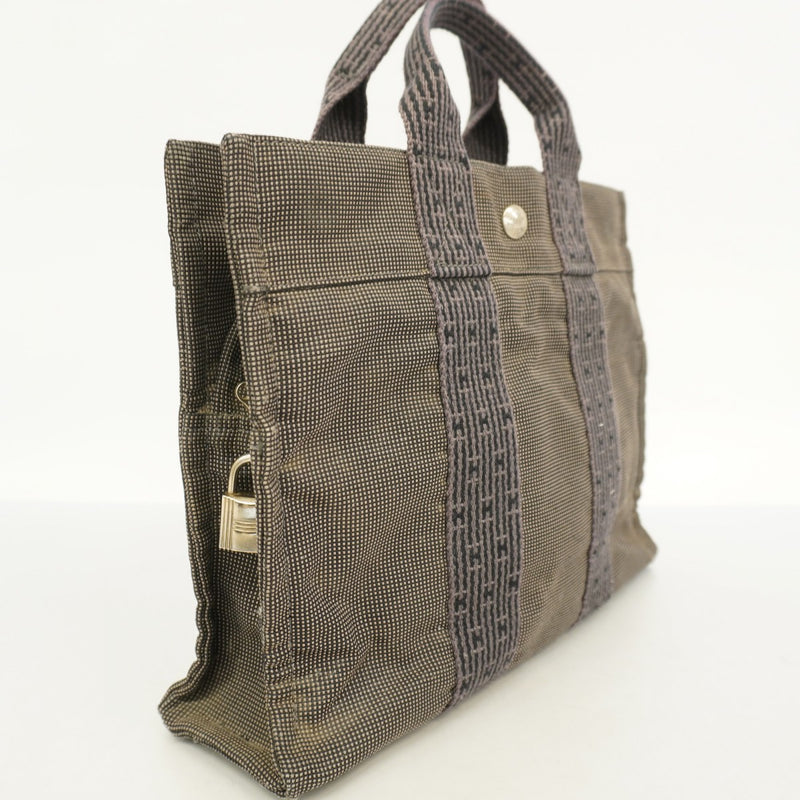 【6ae5615】エルメス トートバッグ エールラインPM キャンバス グレー シルバー金具【中古】メンズ レディース ユニセックス