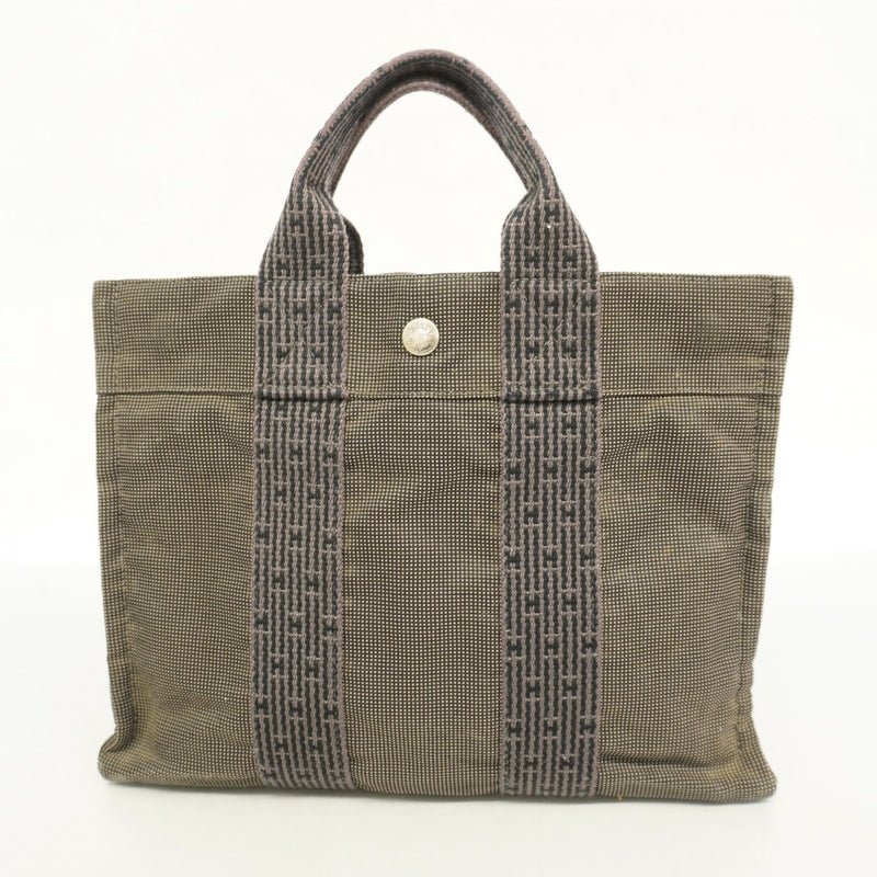【6ae5615】エルメス トートバッグ エールラインPM キャンバス グレー シルバー金具【中古】メンズ レディース ユニセックス