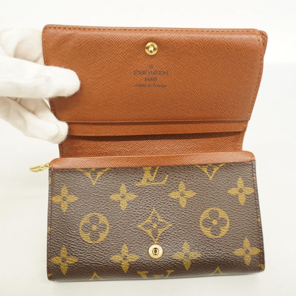 【6ae5619】ルイヴィトン 財布 モノグラム ポルトモネビエトレゾール M61730 ブラウン【中古】レディース